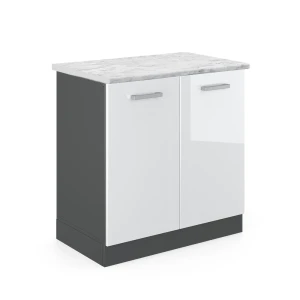 Vaskeskab R-Line Hvid højglans 80 cm BP Marmor Vicco