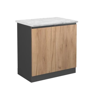 Vaskeskab R-Line Gold power oak 80 cm AP Marmor Vicco