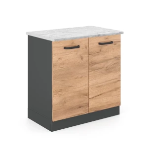 Vaskeskab R-Line Gold power oak 80 cm BP Marmor Vicco