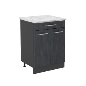 Køkkenskab R-Line Sort beton 60 cm BP Marmor Vicco