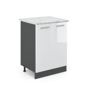 Køkkenskab R-Line Hvid højglans 60 cm BP Marmor Vicco