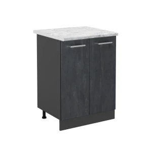 Køkkenskab R-Line Sort beton 60 cm BP Marmor Vicco