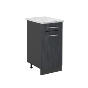 Køkkenskab R-Line Sort beton 40 cm BP Marmor Vicco