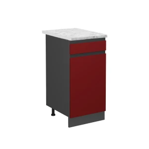 Szafka dolna do kuchni R-Line Czerwony 40 cm  J-Shape BR Marmur Vicco