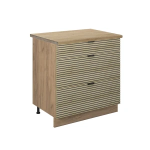 Køkkenskab Fame-Line Panel i eg 80 cm med 3 skuffer, BP Eg Vicco