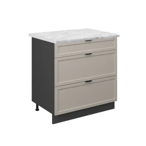 Szafka dolna do kuchni Fame-Line GreyBeige 80 cm z 3 szufladami, BP Marmur Vicco