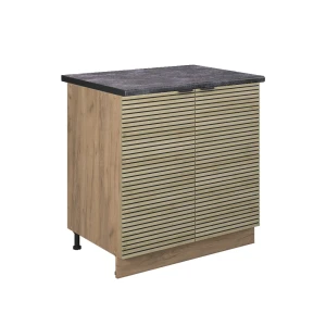 Køkkenskab Fame-Line Panel i eg 80 cm med hylde, BP Antracit Vicco