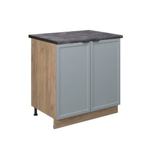 Küchenunterschrank Fame-Line Hellblau-grau 80 cm mit Regal, AP Anthrazit Vicco