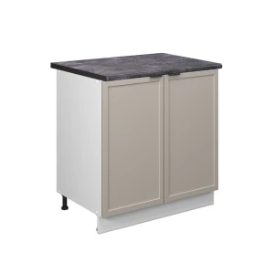 Mobile lavello cucina Fame-Line GrigioBeige 80 cm con ripiano, Piano di lavoro Antracite Vicco