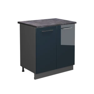 Szafka pod zlew Fame-Line Ciemnoniebieski wysoki połysk 80 cm z półką, BP Antracyt Vicco
