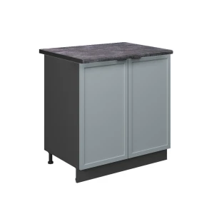 Spülenunterschrank Fame-Line Hellblau-grau 80 cm mit Regal, AP Anthrazit Vicco