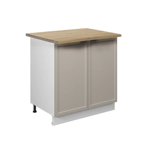 Spülenunterschrank Fame-Line GrauBeige 80 cm mit Regal, AP Eiche livinity®