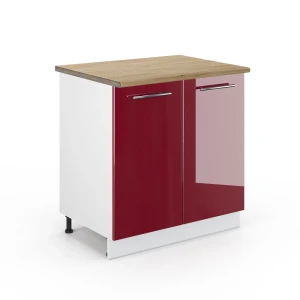 Vaskeskab Fame-Line Bordeaux rød højglans 80 cm med hylde, BP Eg Vicco