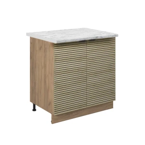 Køkkenskab Fame-Line Panel i eg 80 cm med hylde, BP Marmor Vicco
