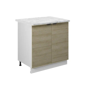 Vaskeskab Fame-Line Panel i eg 80 cm med hylde, BP Marmor Vicco