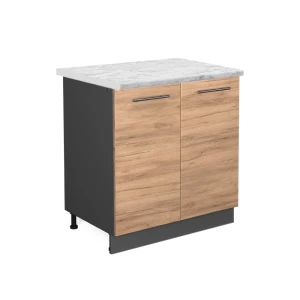 Vaskeskab Fame-Line Gold power oak 80 cm med hylde, BP Marmor Vicco
