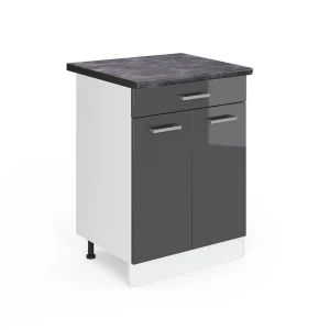 Meuble cuisine R-Line Anthracite Haute brillance 60cm avec tiroir, PT Anthracite Vicco