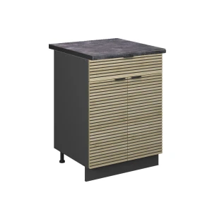 Køkkenskab Fame-Line Panel i eg 60 cm med skuffe, BP Antracit Vicco