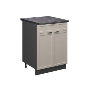 Keittiön alakaappi Fame-Line Harmaa beige 60 cm laatikolla, AP antrasiitti Vicco