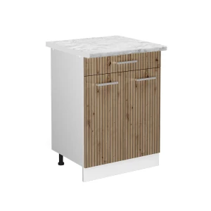 Szafka dolna do kuchni R-Line Dąb rzemieślniczy 60 cm z szufladą, BP Marmur Vicco