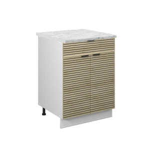 Køkkenskab Fame-Line Panel i eg 60 cm med skuffe, BP Marmor Vicco