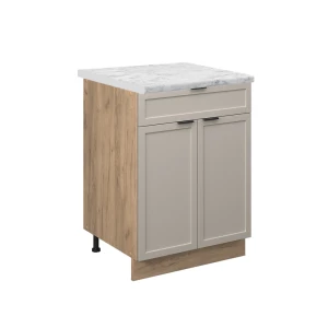 Keittiön alakaappi Fame-Line Harmaa beige 60 cm laatikolla, AP-marmori Vicco