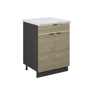 Køkkenskab Fame-Line Panel i eg 60 cm med skuffe, BP Marmor Vicco