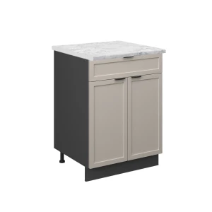 Keittiön alakaappi Fame-Line Harmaa beige 60 cm laatikolla, AP-marmori Vicco