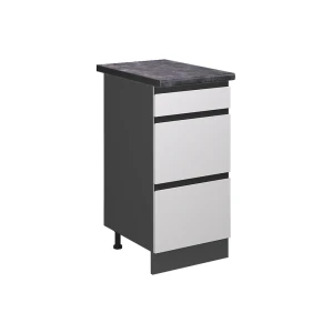 Szafka dolna do kuchni R-Line Biały 40 cm  J-Shape z szufladami, BP Antracyt Vicco
