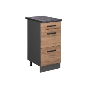 Køkkenskab R-Line Gold power oak 40 cm med skuffer, BP Antracit Vicco