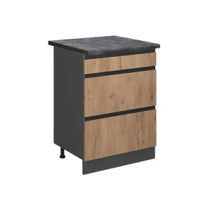 Køkkenskab R-Line Gold power oak 60 cm med skuffer, BP Antracit Vicco