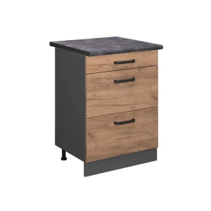 Køkkenskab R-Line Gold power oak 60 cm med skuffer, BP Antracit Vicco