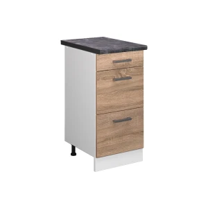 Szafka dolna do kuchni R-Line Sonoma 40 cm z szufladami, BP Antracyt Vicco