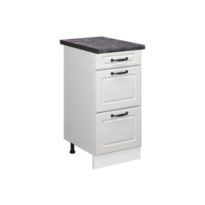 Keukenonderkast R-Line Wit Landhuis 40 cm met laden, WB Antraciet Vicco