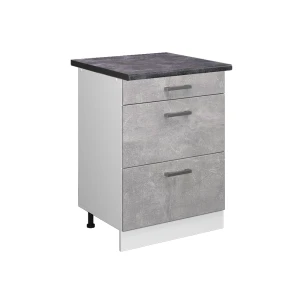 Køkkenskab R-Line Beton 60 cm med skuffer, BP Antracit Vicco