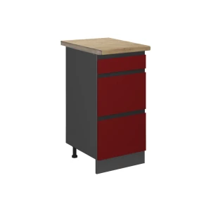 Køkkenskab R-Line Rød 40 cm med skuffer, BP Eg Vicco