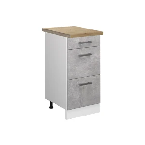 Køkkenskab R-Line Beton 40 cm med skuffer, BP Eg Vicco