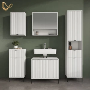 Badmöbel-Set ATERNO Weiß 5 Teile livinity®