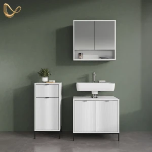 Badmöbel-Set ATERNO Weiß 3 Teile livinity®