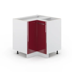 Eckunterschrank Fame-Line Bordeaux Hochglanz 80.5 cm ohne Arbeitsplatte Vicco