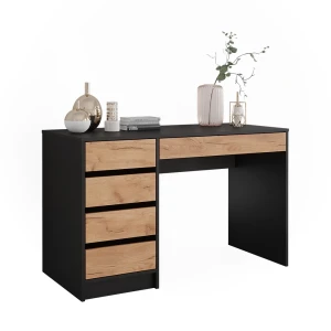 Schminktisch Sherry Anthrazit/Goldkraft Eiche 120 x 75 cm ohne Spiegel Vicco
