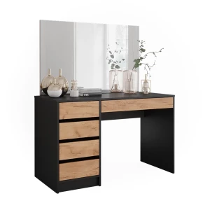 Toaletka Sherry Antracyt/złoty dąb 120 x 75 cm z lustrem Vicco