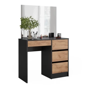 Toaletka Sherry Antracyt/złoty dąb 90 cm z lustrem Vicco
