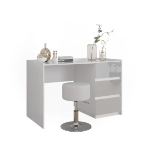 Toaletka Marla Biały wysoki połysk 120 cm z taboretem Vicco