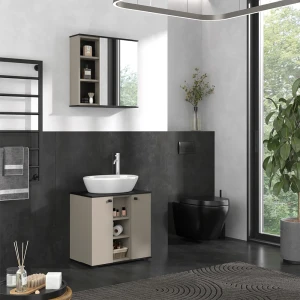 Waschbeckenunterschrank Joli Greige 60 x 59 cm mit 2 Türen livinity®