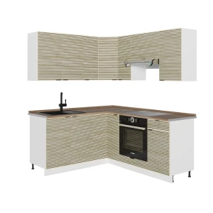 Hjørnekøkken Fame-Line Panel i eg/Hvid 190 x 160 cm, BP Eg Vicco