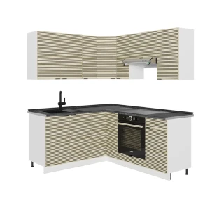 Hjørnekøkken Fame-Line Panel i eg/Hvid 190 x 160 cm, BP Antracit Vicco