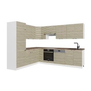 Hjørnekøkken Fame-Line Panel i eg/Hvid 287 x 227 cm, BP Eg Vicco
