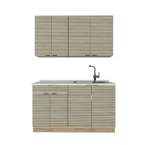 Pojedyncza kuchnia Fame-Line Panel dębowy/dąb goldkraft 140 cm , BP Dąb Vicco