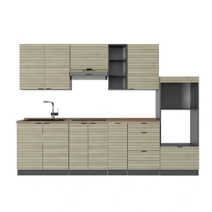 Keukenblok Fame-Line Eiken paneel/antraciet 280 cm , WB Eik Vicco